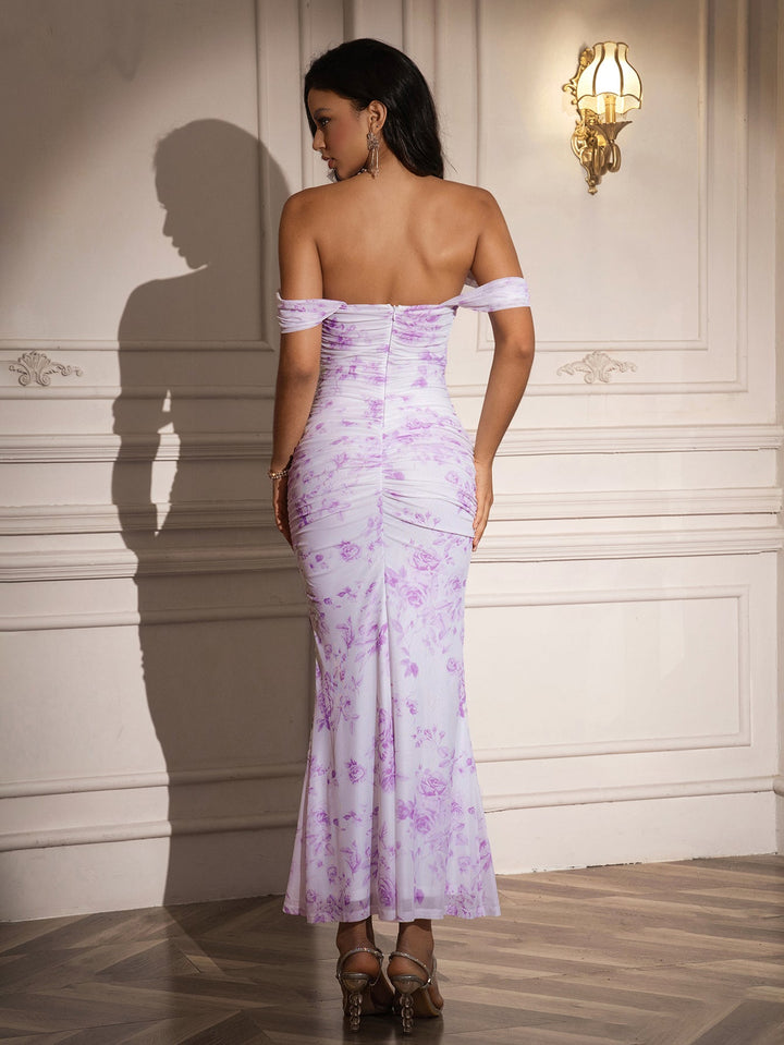 Floral Valencia Off Shoulder Dress