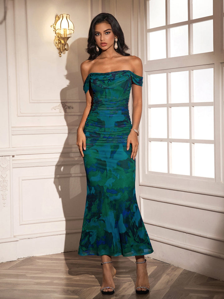 Floral Valencia Off Shoulder Dress