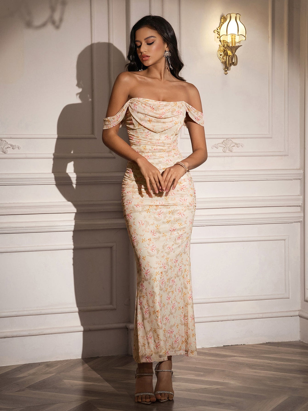 Floral Valencia Off Shoulder Dress