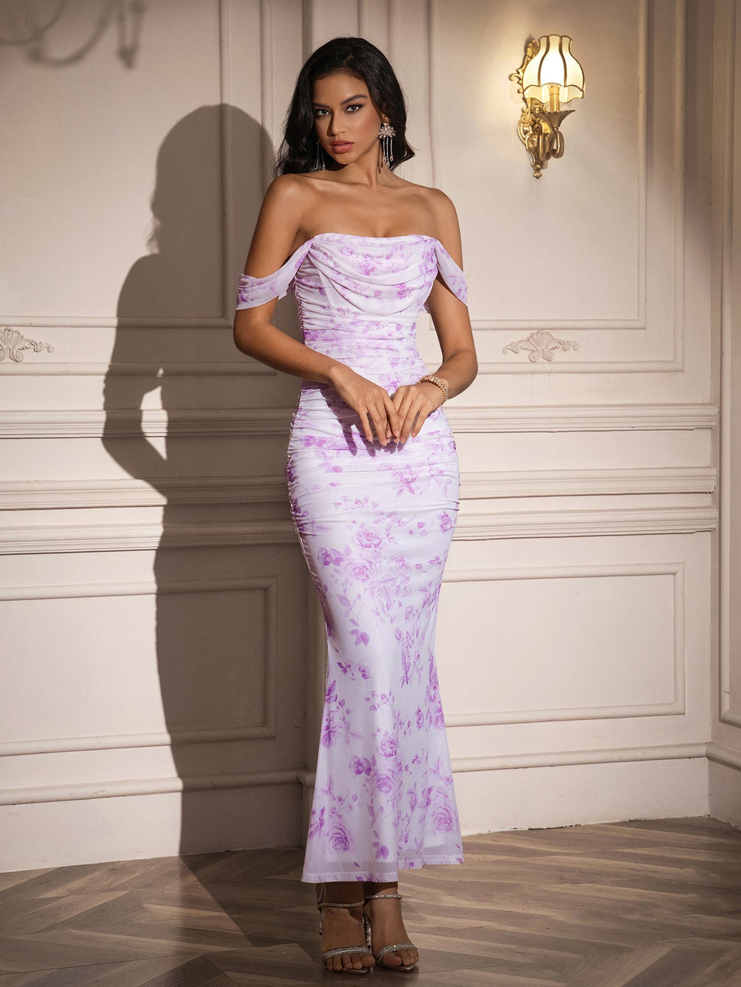 Floral Valencia Off Shoulder Dress