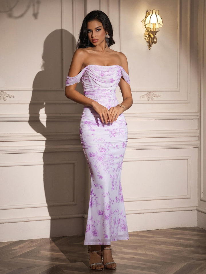 Floral Valencia Off Shoulder Dress