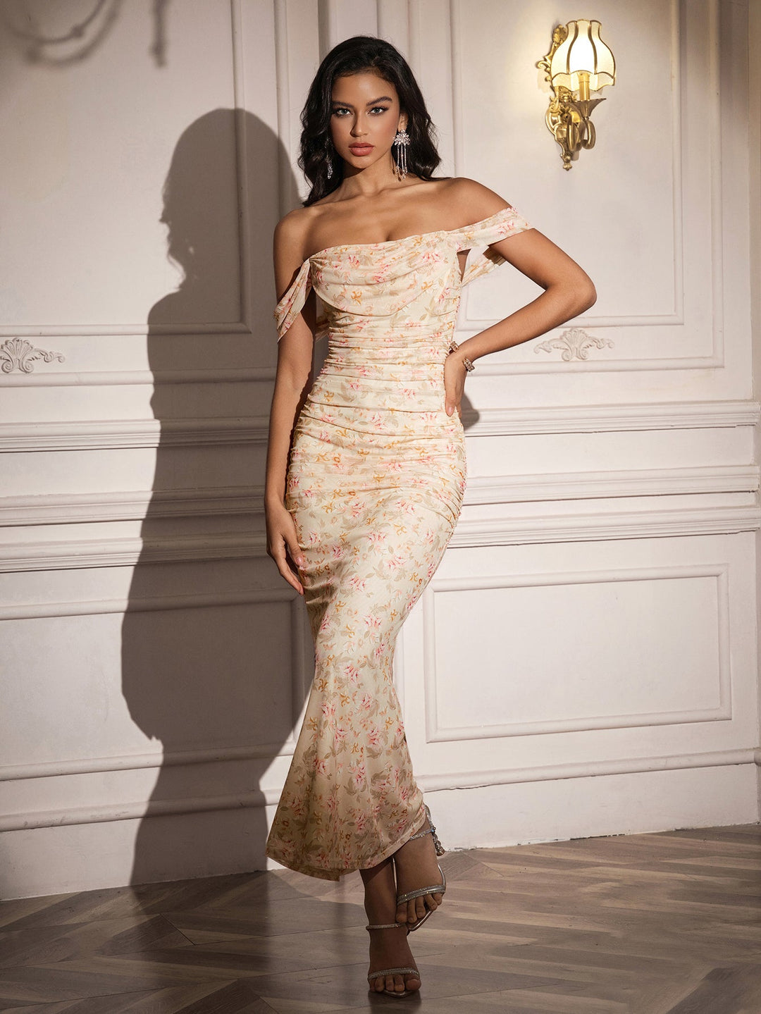 Floral Valencia Off Shoulder Dress