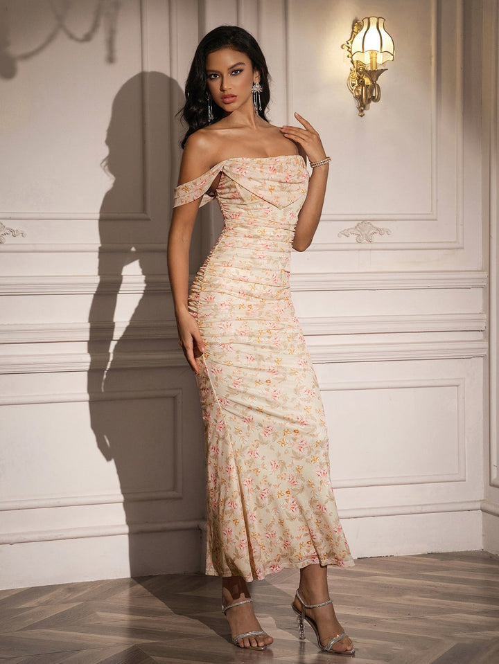 Floral Valencia Off Shoulder Dress