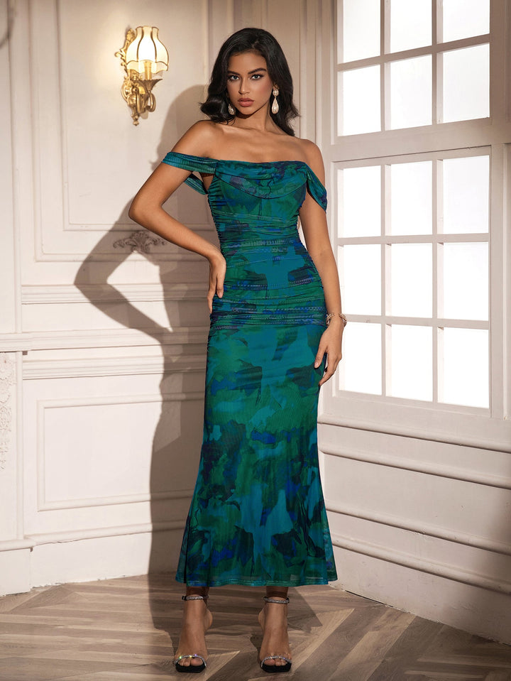 Floral Valencia Off Shoulder Dress