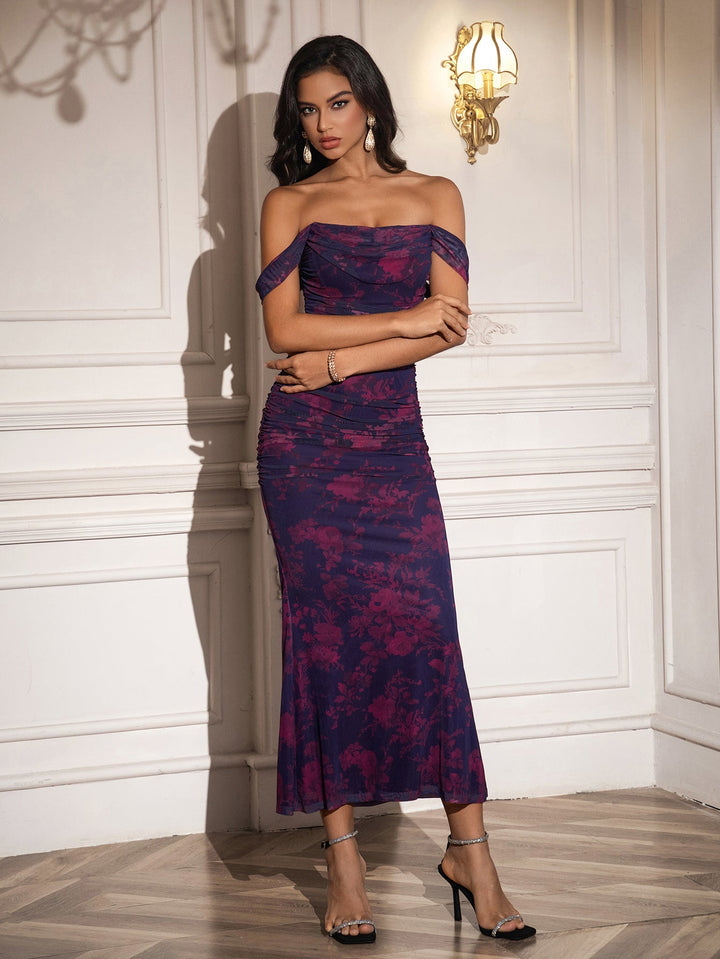 Floral Valencia Off Shoulder Dress