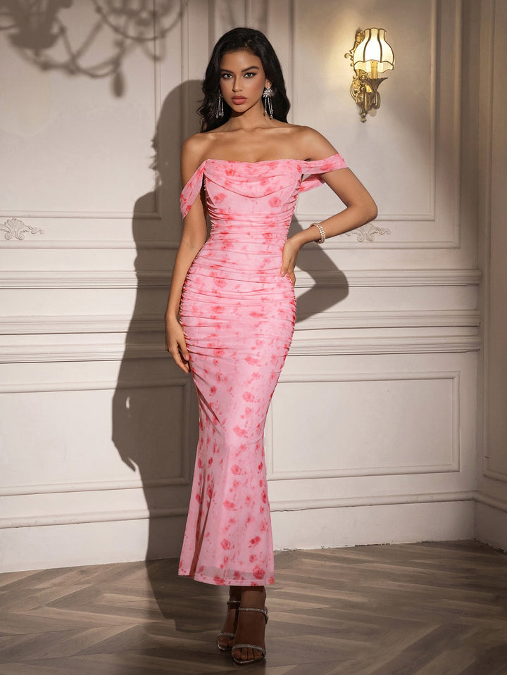 Floral Valencia Off Shoulder Dress